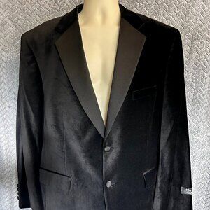 Stafford New with Tags Men's Black Velvet Formal Jacket Sze 46R Evening Luxe